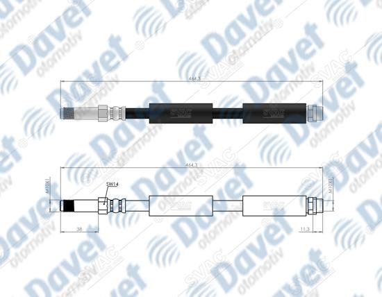 SVAC 500150 Arka Fren Hortumu Mercedes Sprinter 4.6t-5t 906  Lastik Olcusu 285/65 Harici Araclar Icin -Crafter Lt 35 Pr: 0wc Lastik Olcusu 285/65 Harici Araclar Icin 06-17  ####